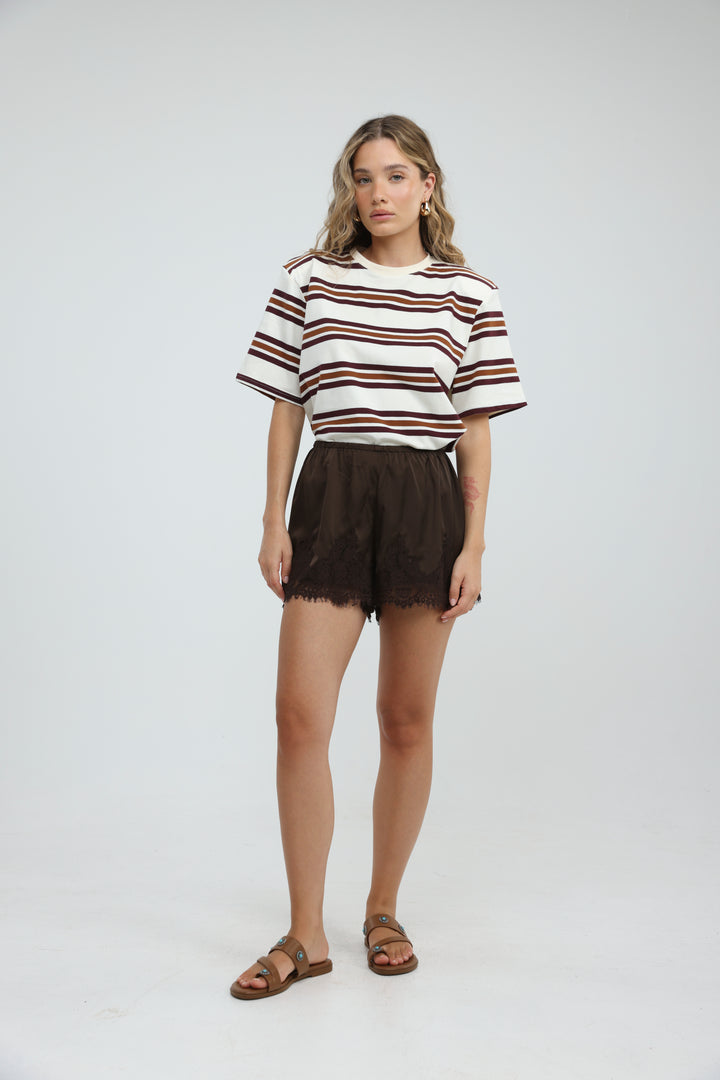 Cocoonut Brown Striped T-Shirt