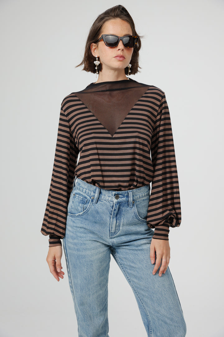 Field Brown Striped Shirt