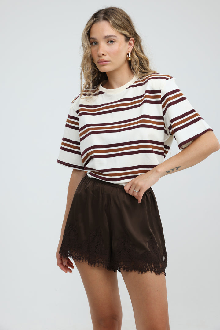 Cocoonut Brown Striped T-Shirt