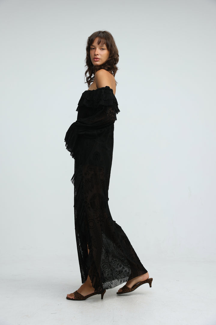 Velours Black Dress