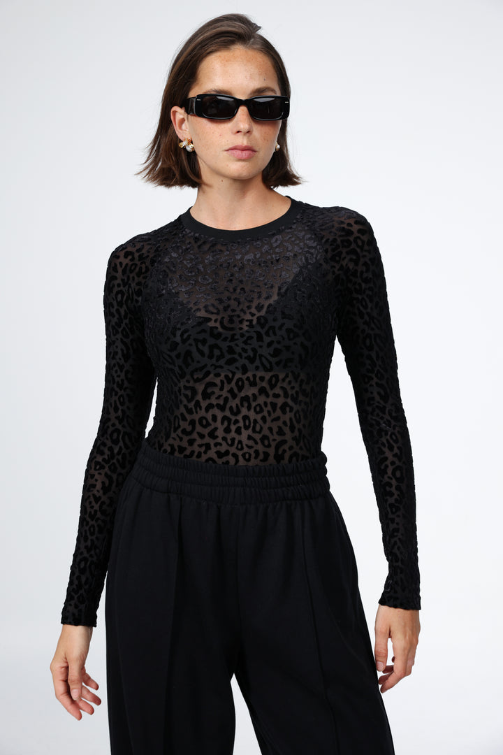 Loyal Black Leopard Bodysuit