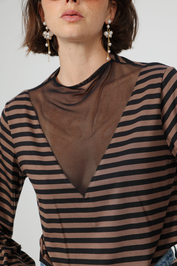 Field Brown Striped Shirt