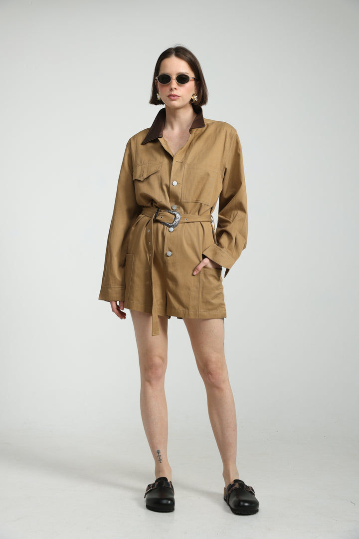 Temptation Camel Jumpsuit