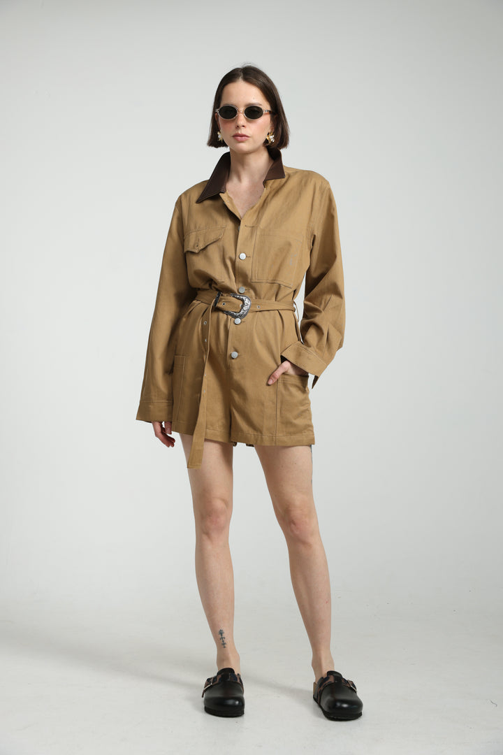 Temptation Camel Jumpsuit