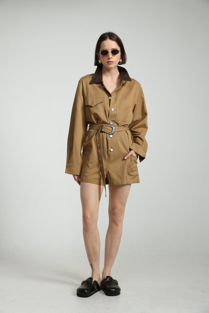 Temptation Camel Jumpsuit