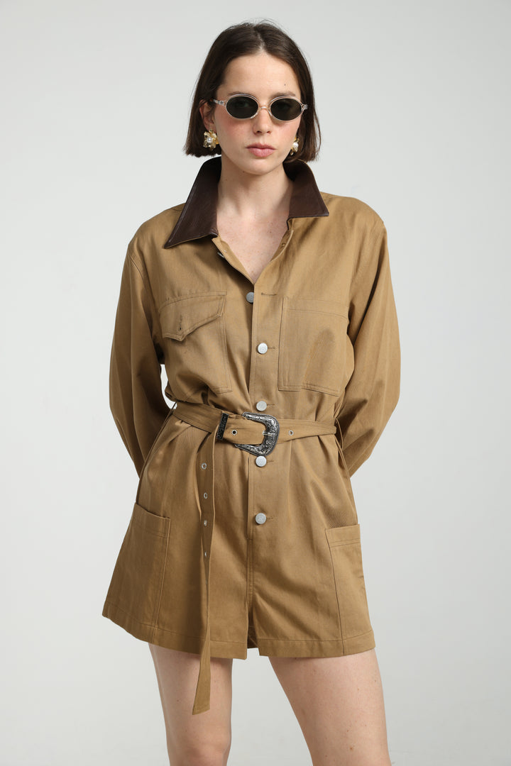 Temptation Camel Jumpsuit