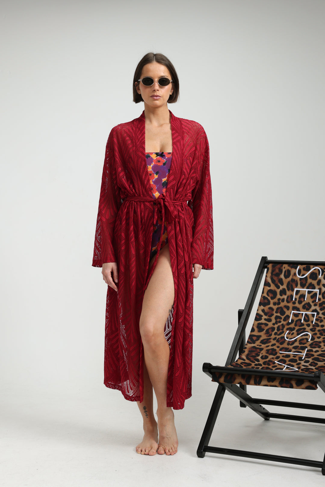 Lacy Wine Kimono
