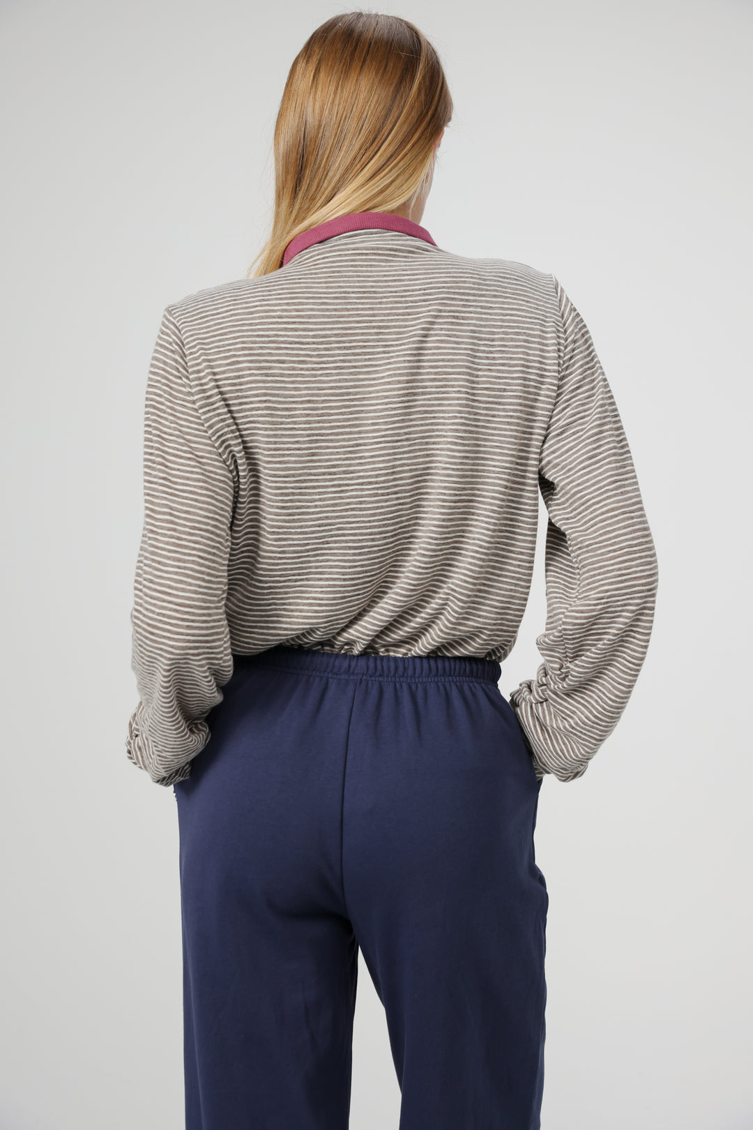 Poenta Grey Striped Polo