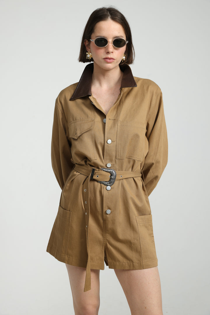 Temptation Camel Jumpsuit