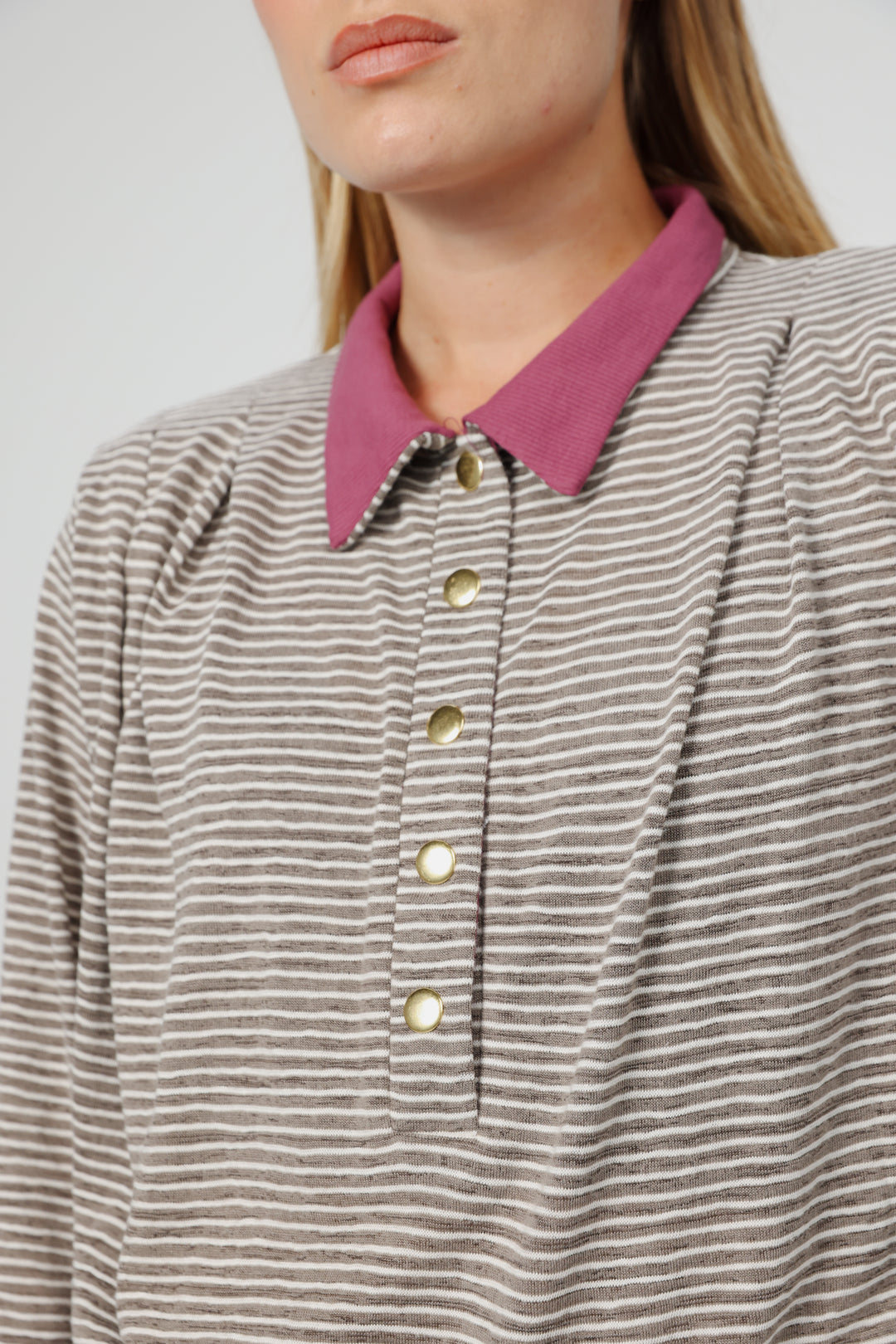 Poenta Grey Striped Polo