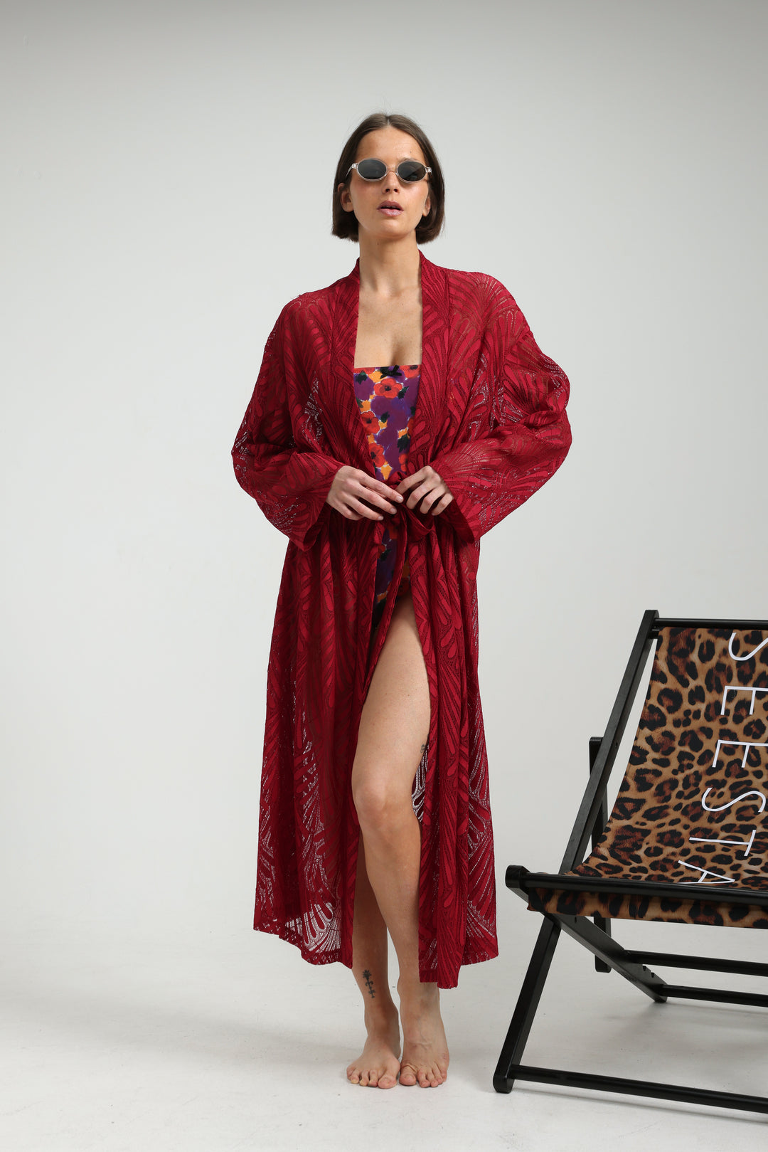 Lacy Wine Kimono