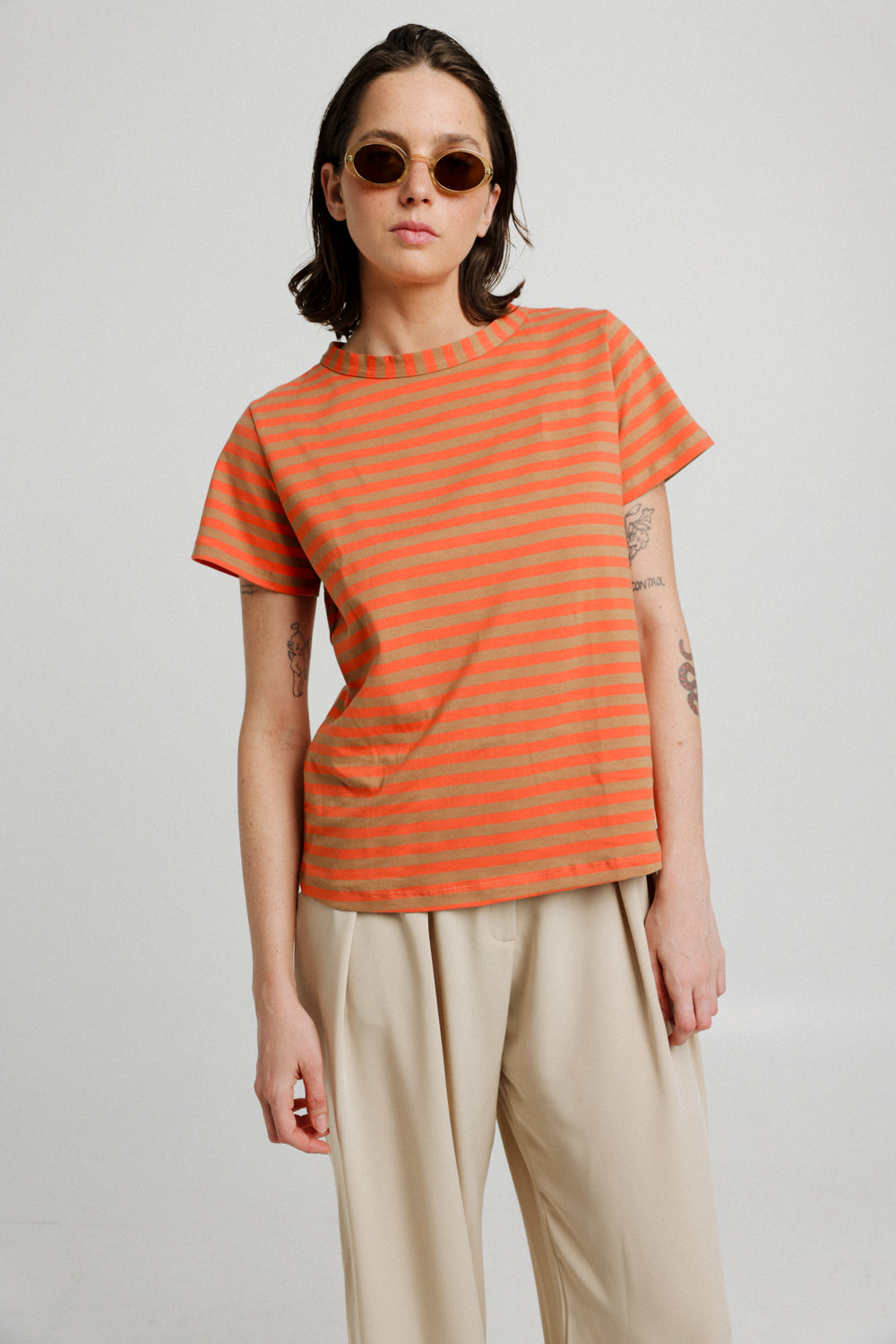 School Orange Stripes T-Shirt