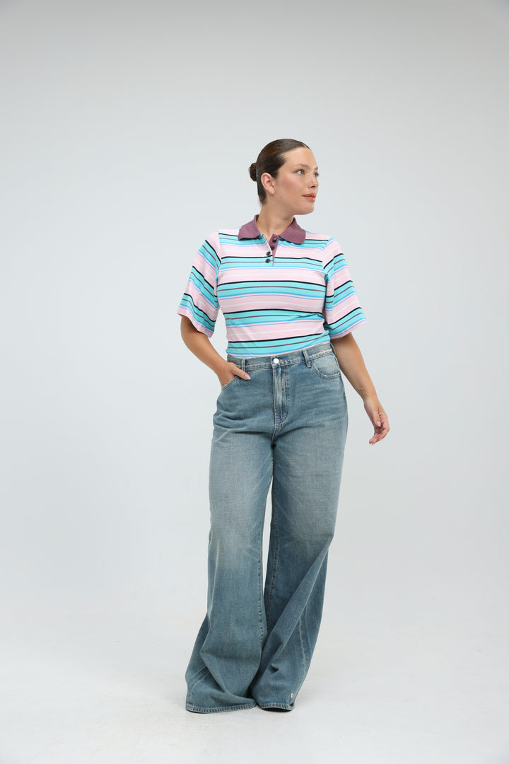 Sweet Blue Striped Polo