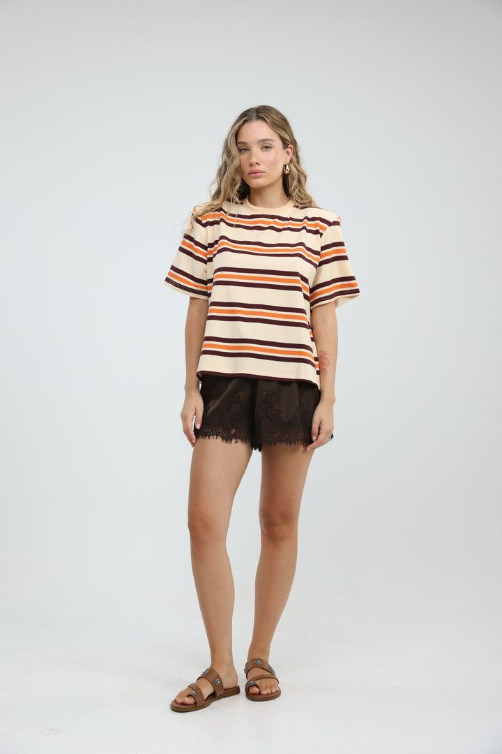 Cocoonut Orange Striped T-Shirt