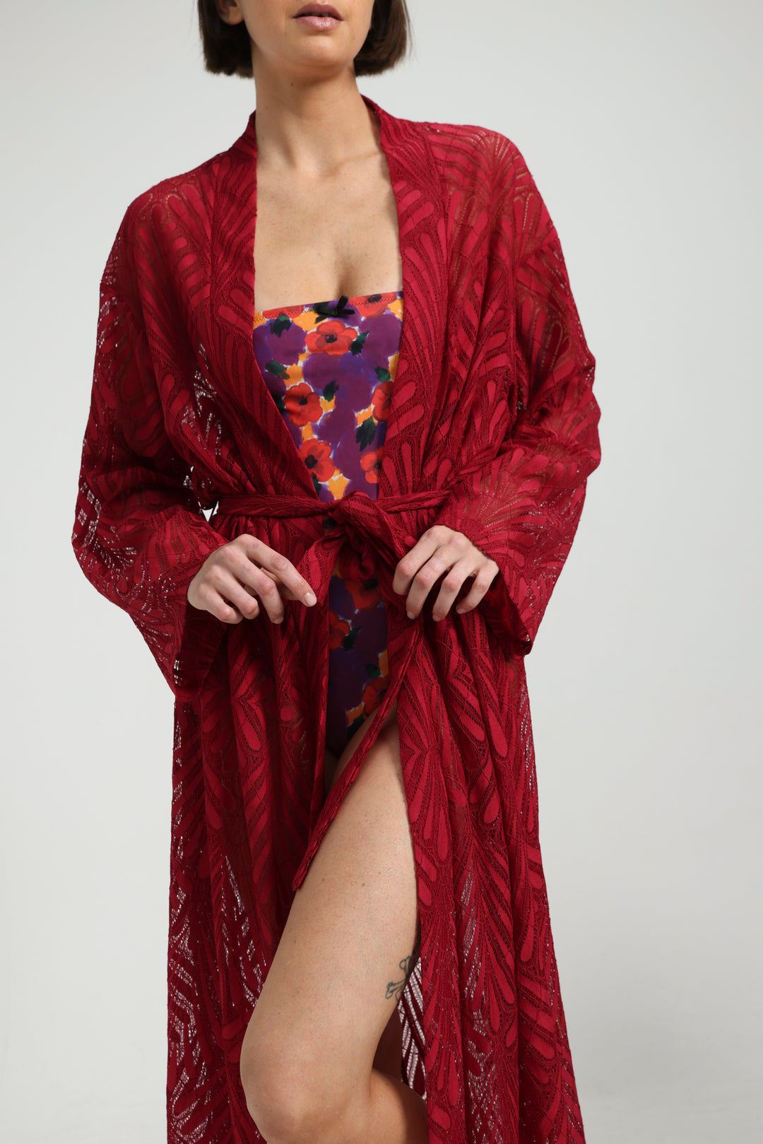 Lacy Wine Kimono
