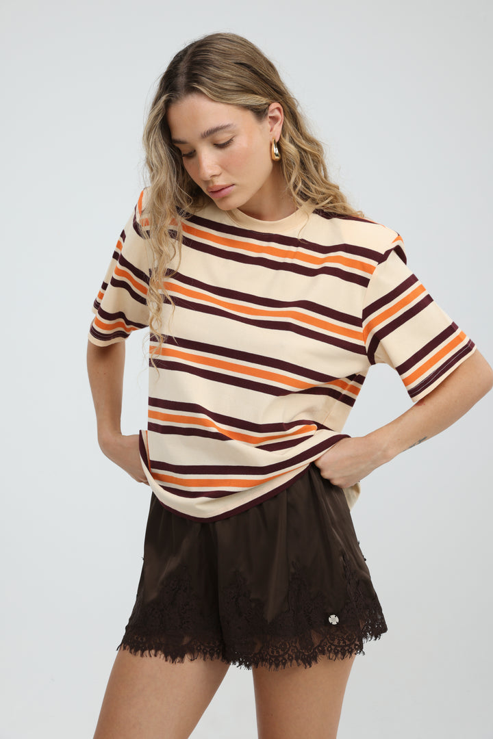 Cocoonut Orange Striped T-Shirt
