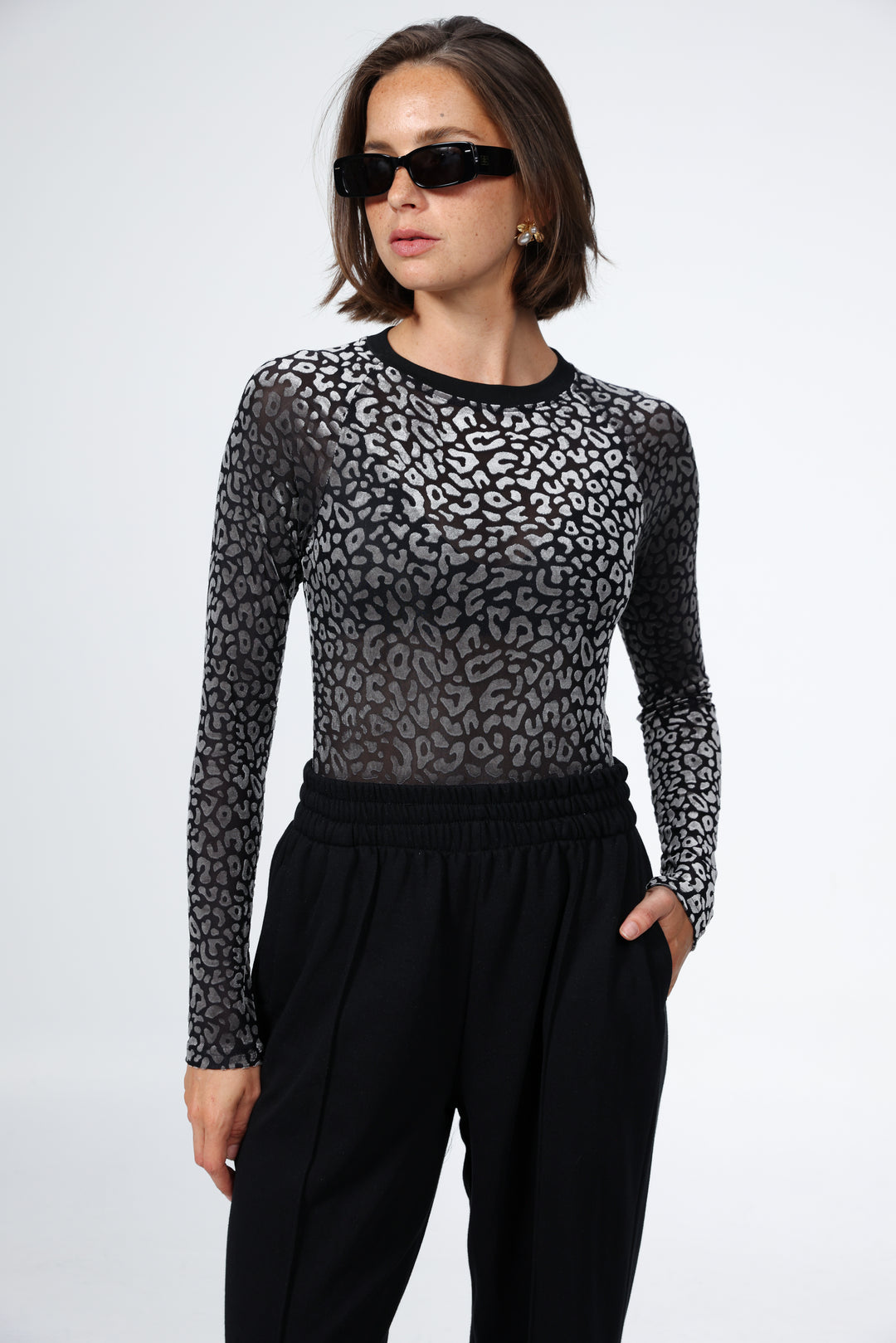 Loyal Silver Leopard Bodysuit