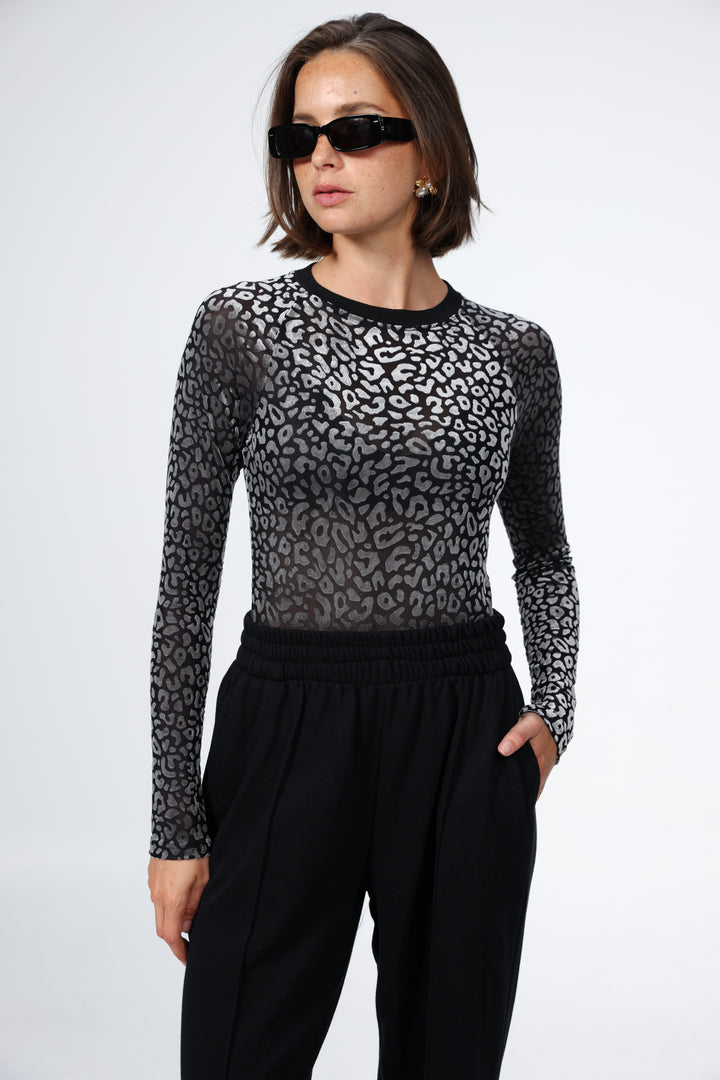 Loyal Silver Leopard Bodysuit