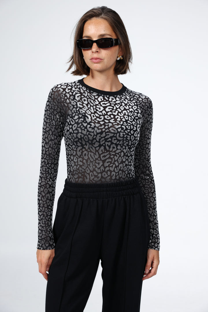 Loyal Silver Leopard Bodysuit