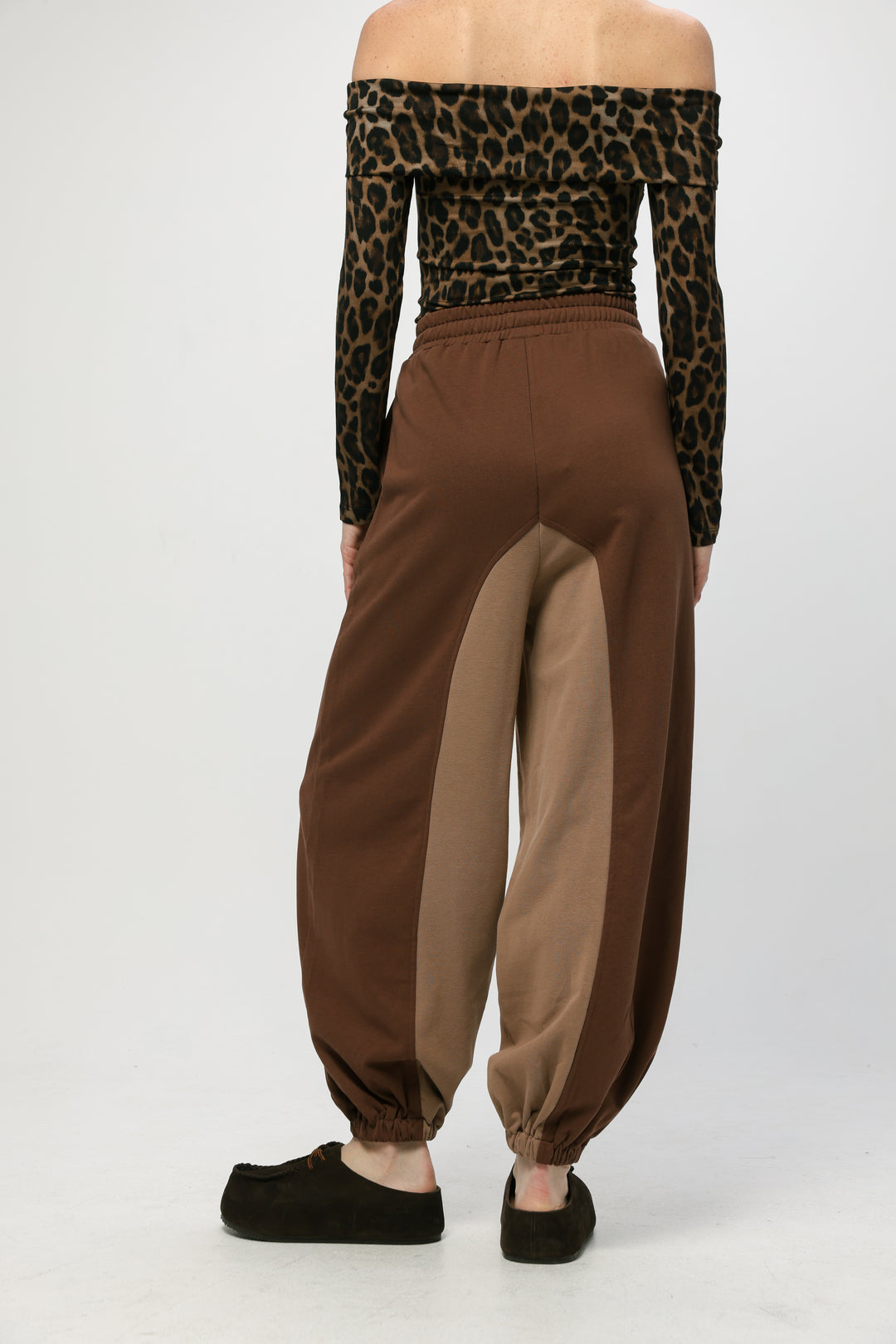 Coolness Brown Mixed Joggers