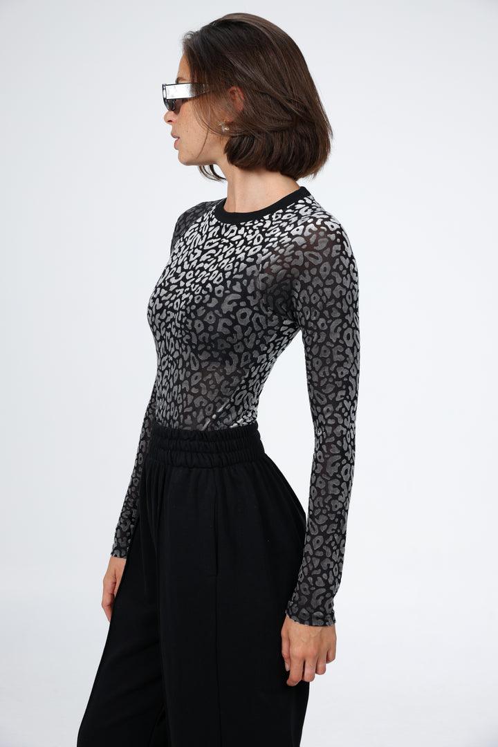 Loyal Silver Leopard Bodysuit