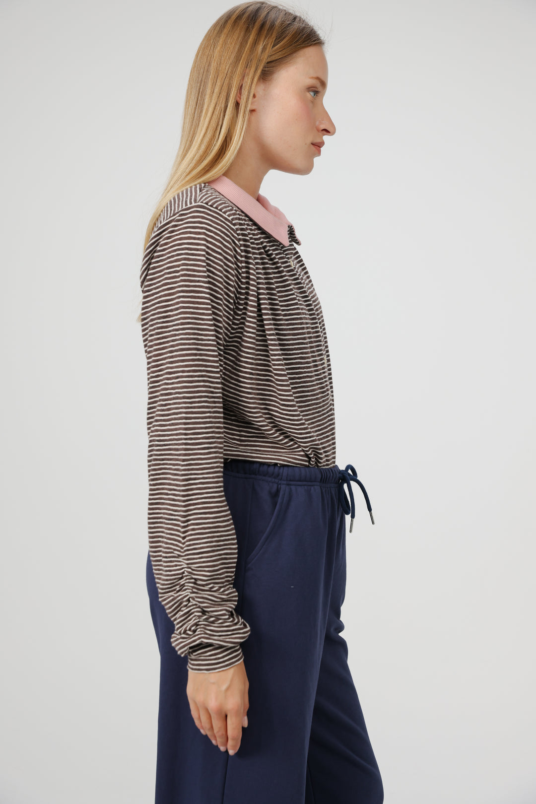 Poenta Brown Striped Polo