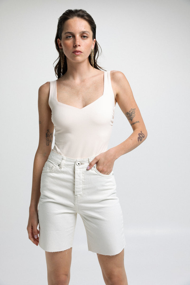 Short D Star White Baggy Denim