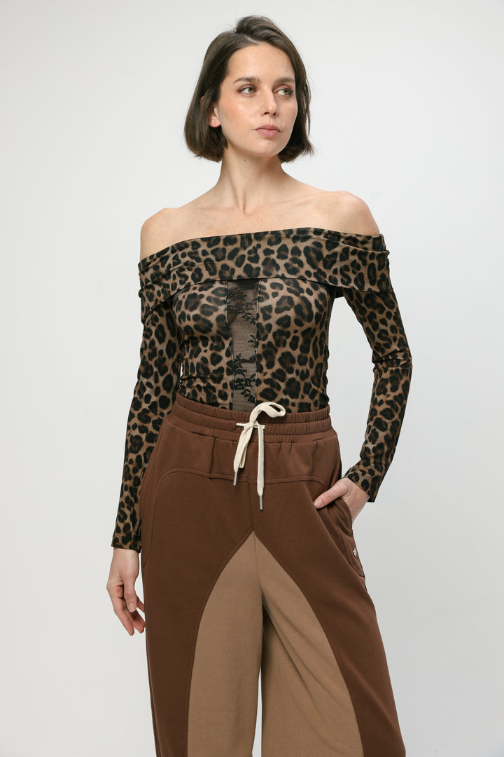 Reset Leopard Off Shoulder Top
