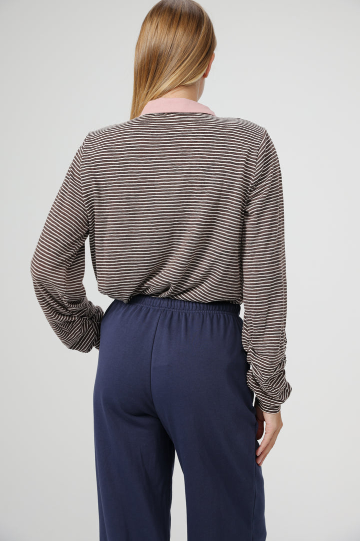 Poenta Brown Striped Polo