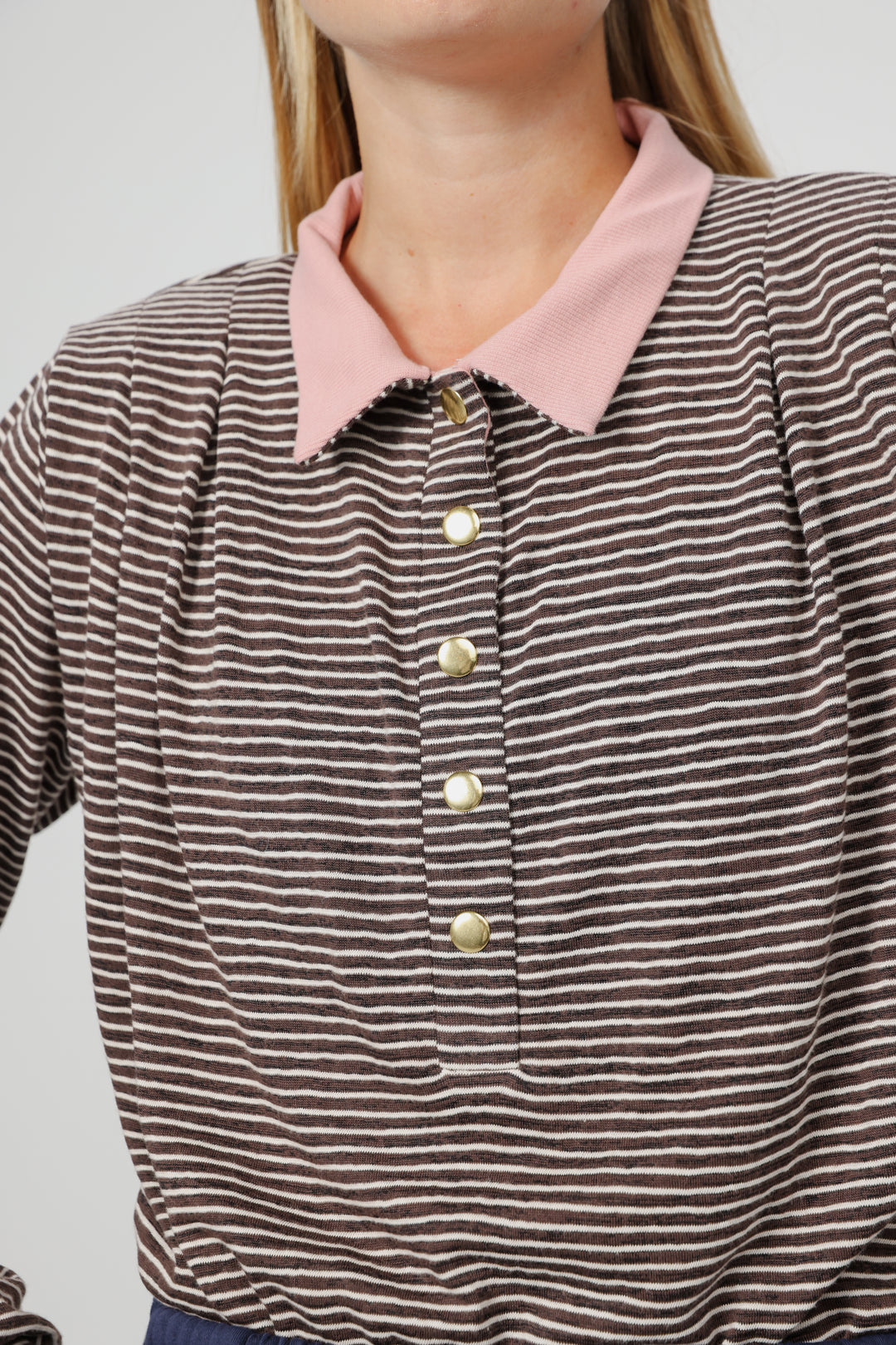 Poenta Brown Striped Polo