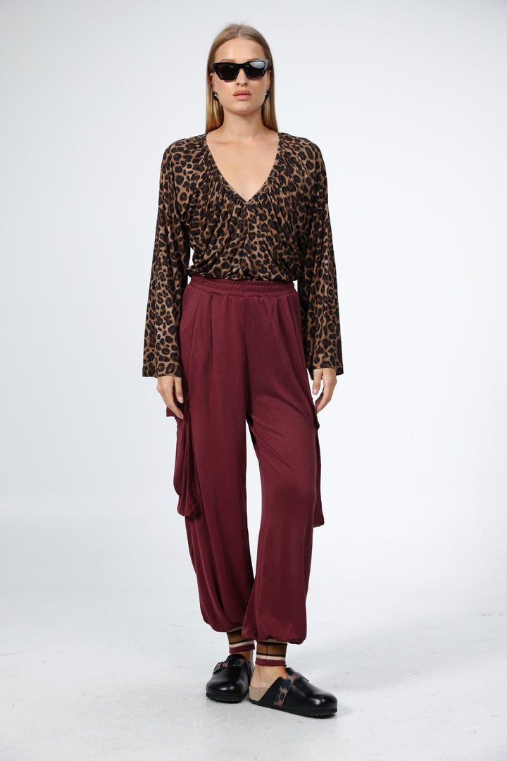 חולצה מנומרת עם קפלים מקומטים Mousse Leopard Shirt 