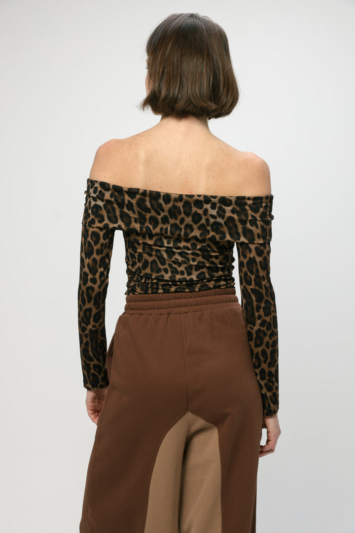 Reset Leopard Off Shoulder Top