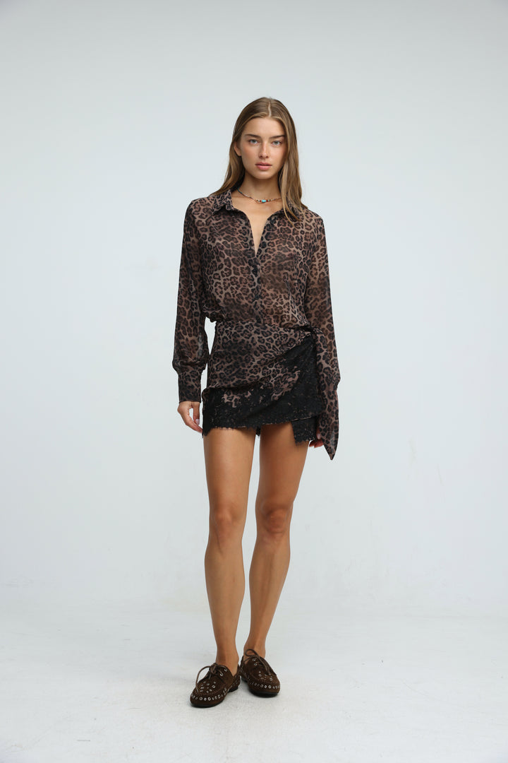 Sauvage Leopard Skirt