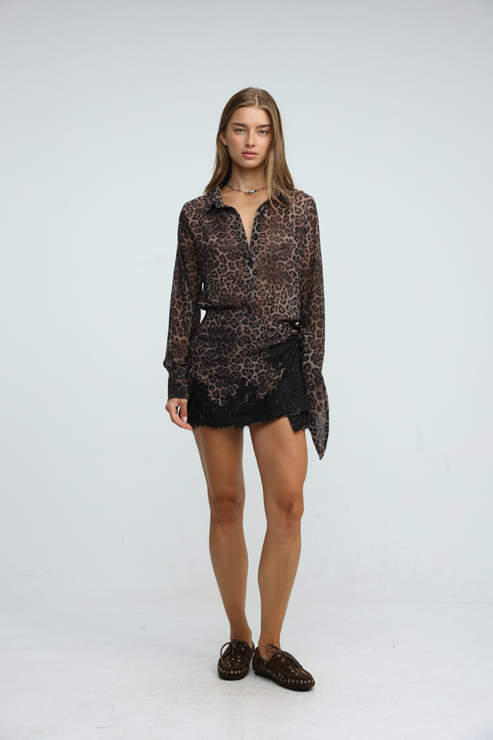 Sauvage Leopard Skirt