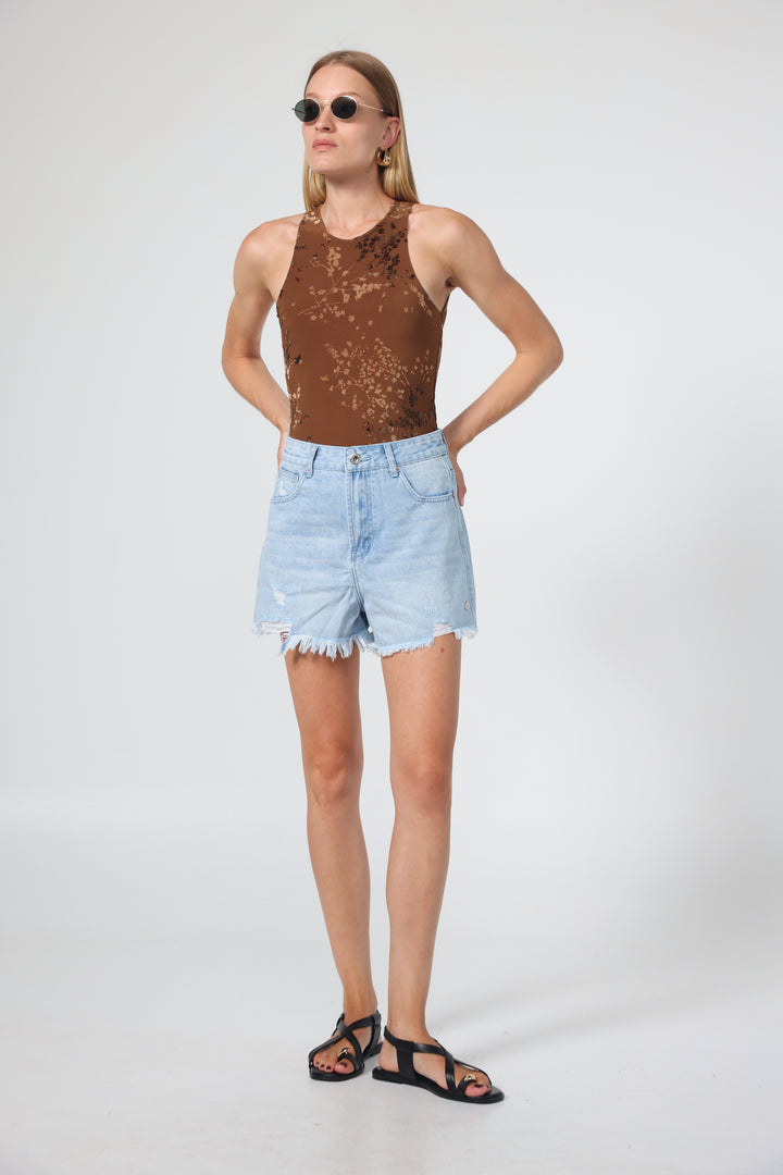 Star 403 Light Blue Denim Shorts