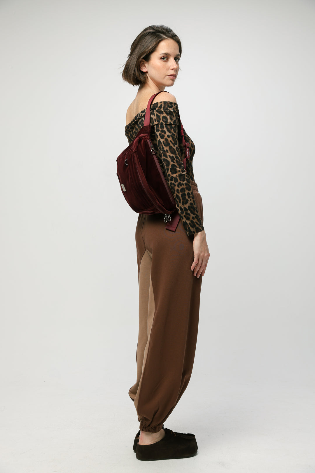 EE Wine Velvet Belt Bag