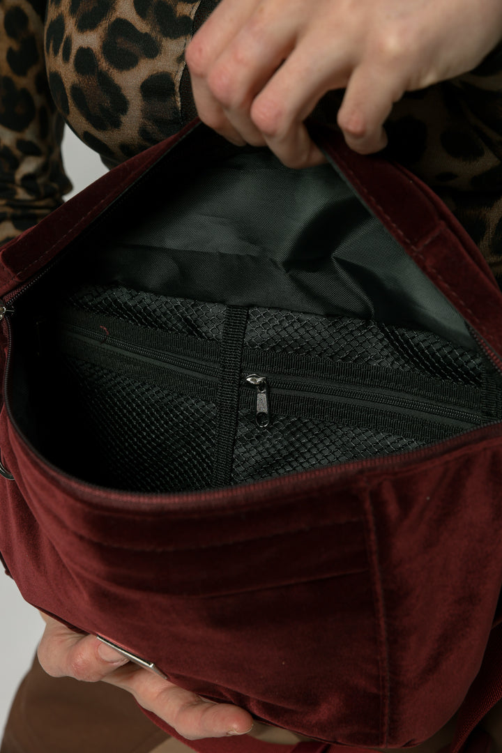 EE Wine Velvet Belt Bag