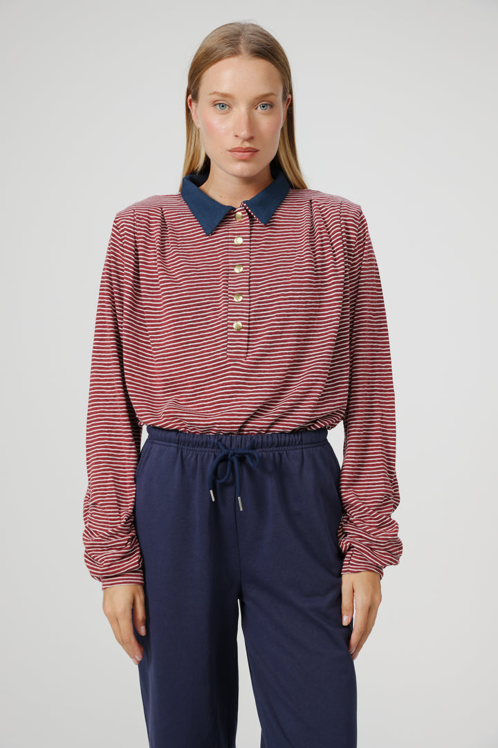 Poenta Red Striped Polo