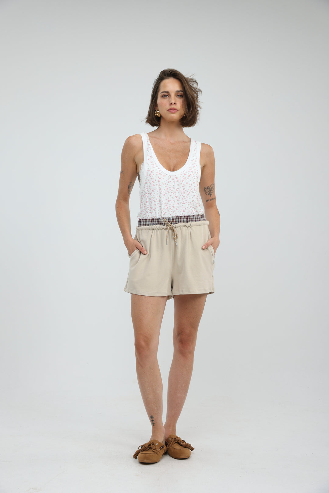 Tropic White Floral Tank