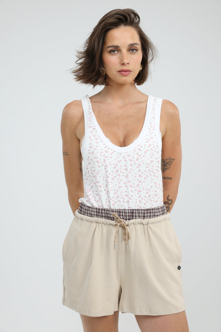 Tropic White Floral Tank