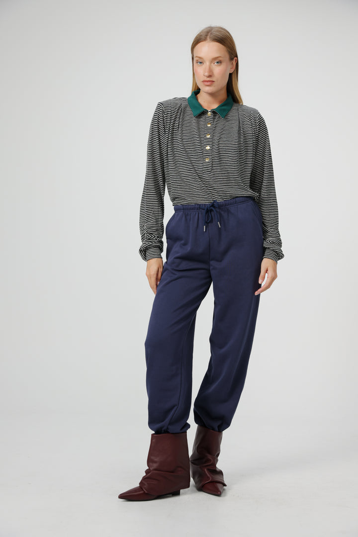 Poenta Black Striped Polo