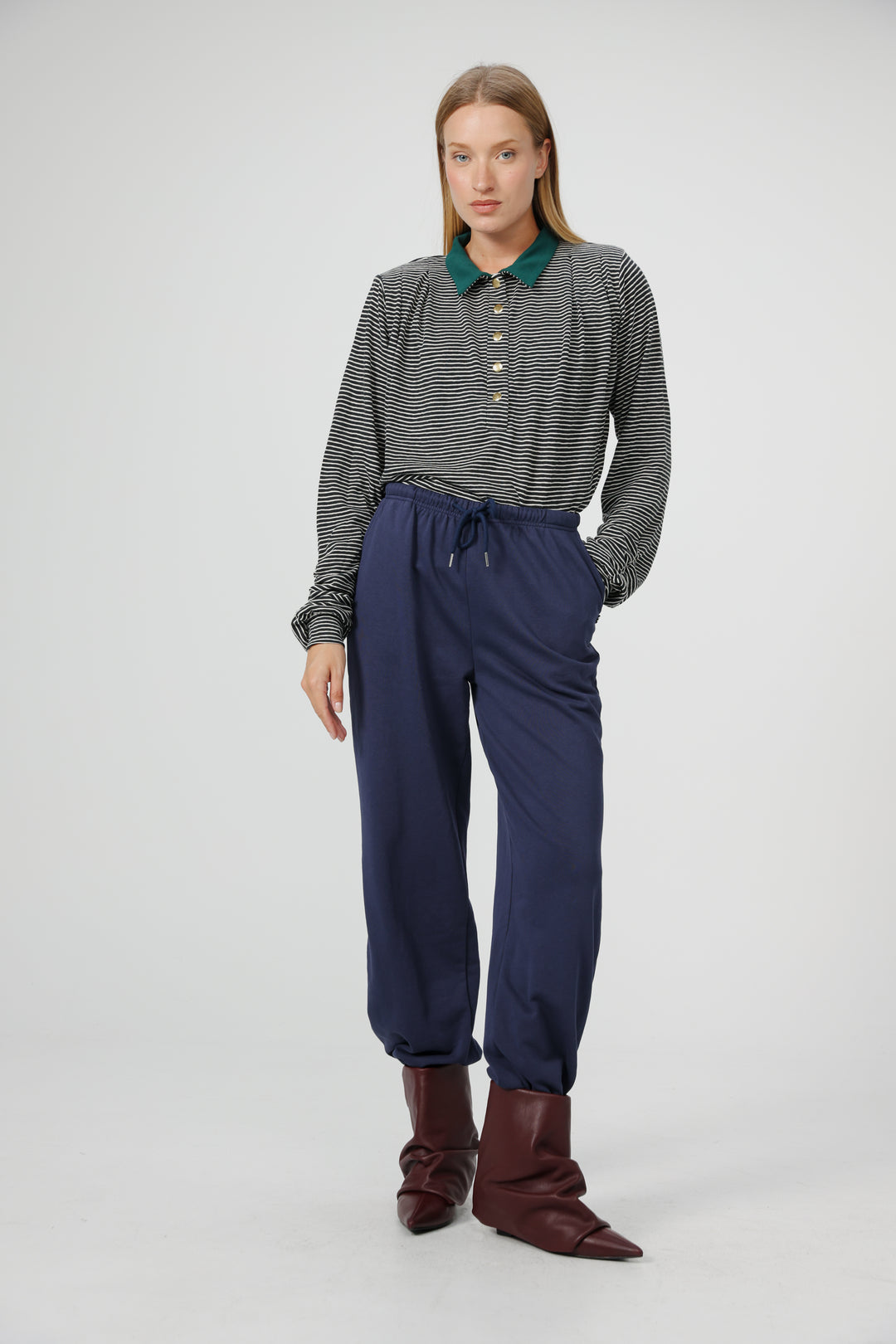 Poenta Black Striped Polo