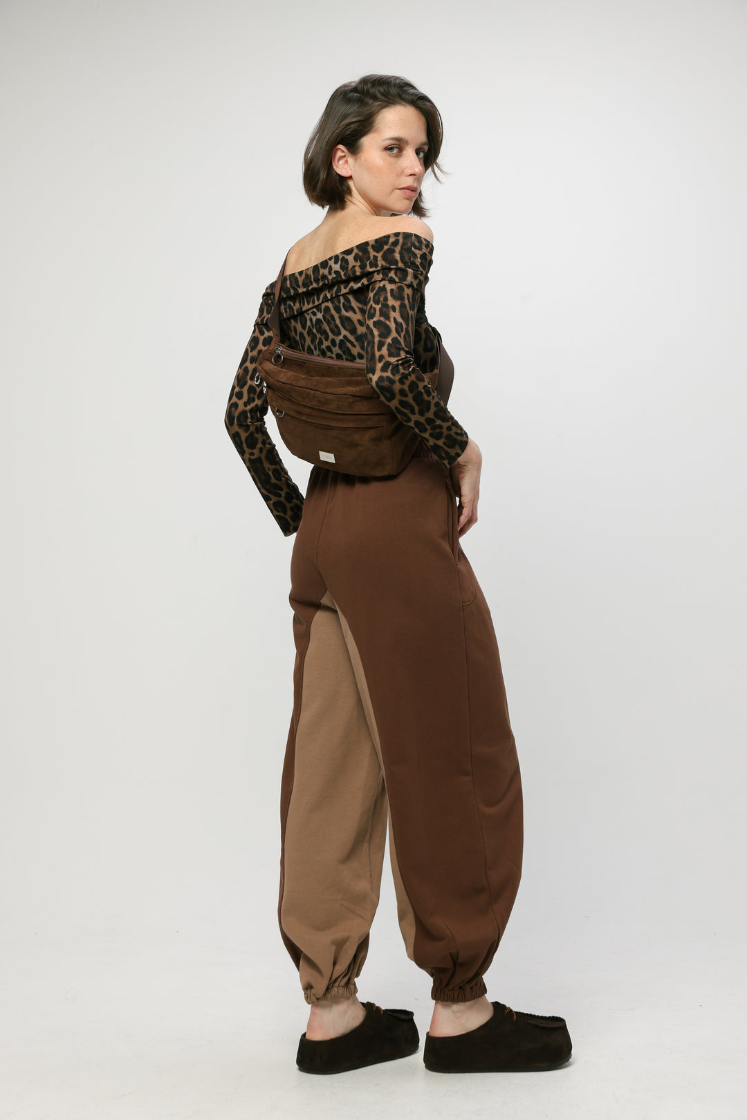 EE Brown Velvet Belt Bag