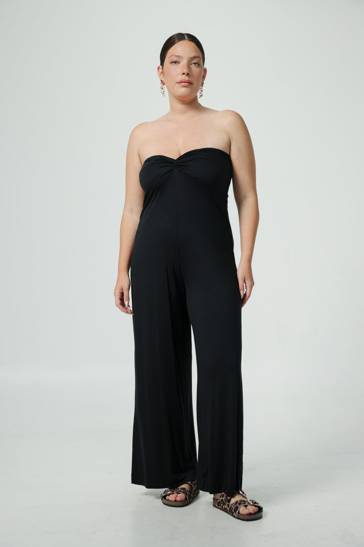 Spin Black Strapless Jumpsuit