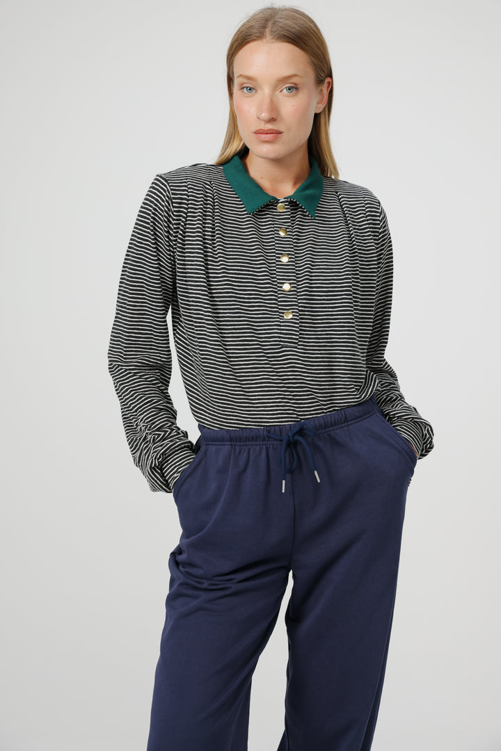 Poenta Black Striped Polo