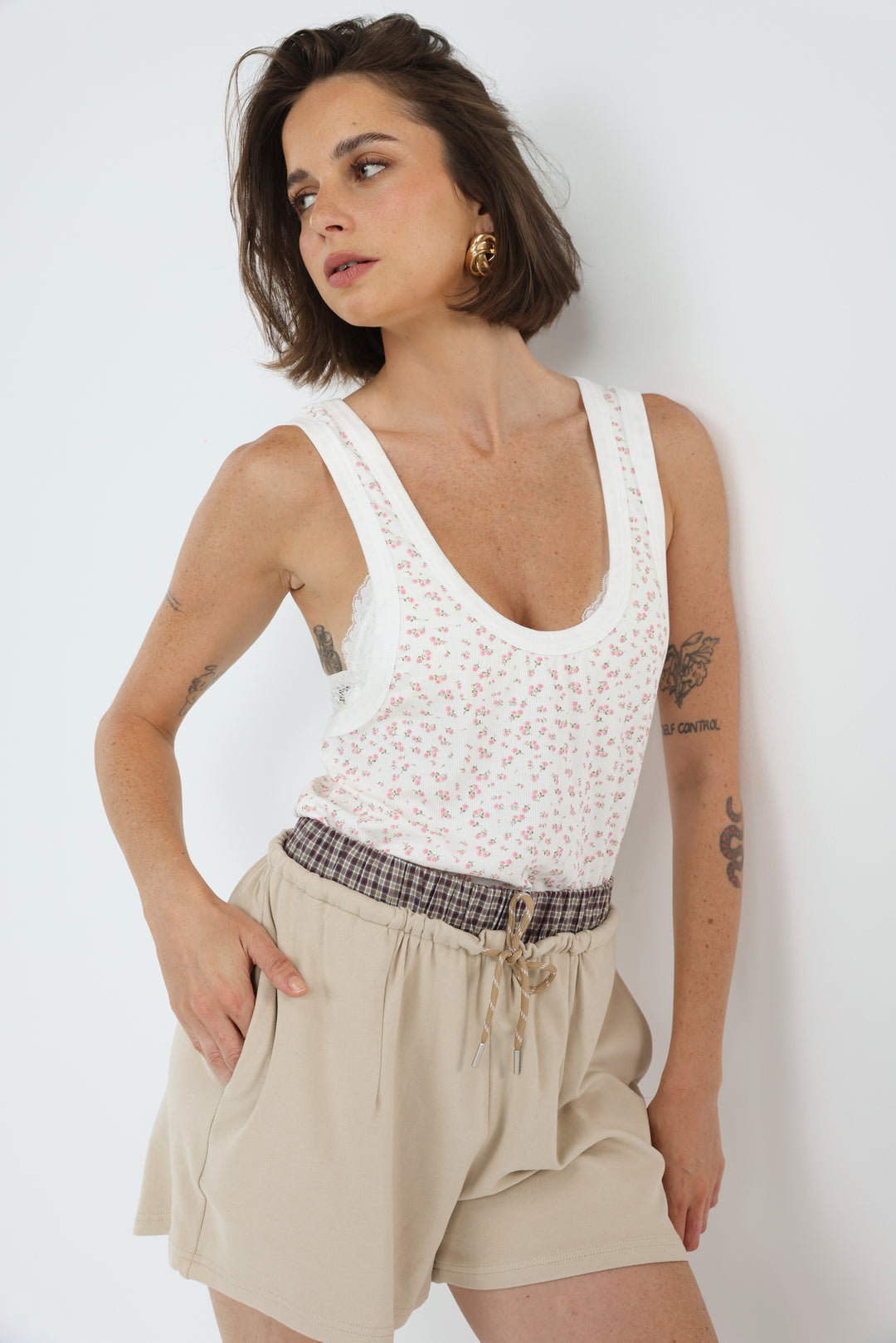 Tropic White Floral Tank