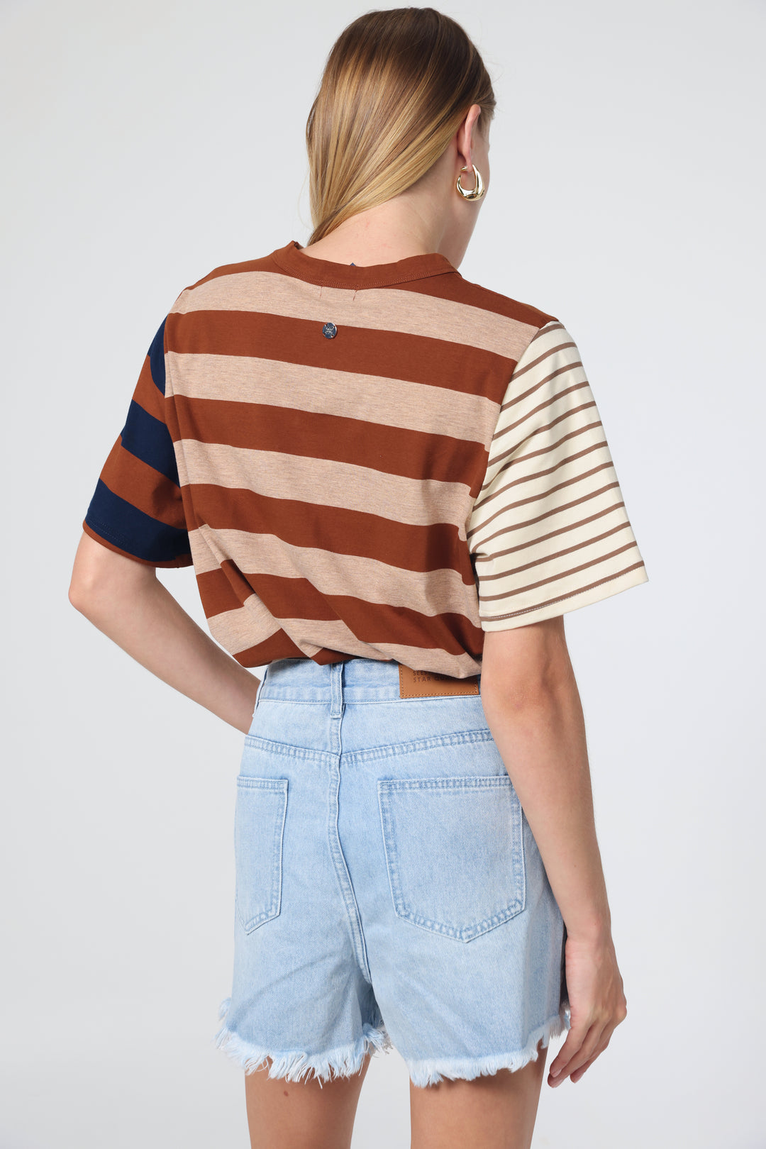 Time Brown Mixed Stripes T-Shirt