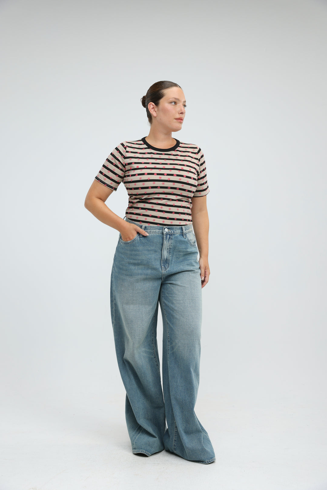 Doodle Camel Striped T-Shirt