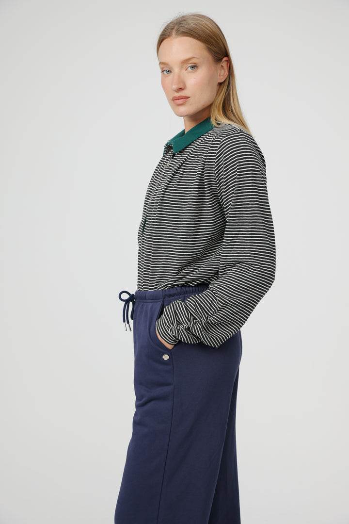 Poenta Black Striped Polo