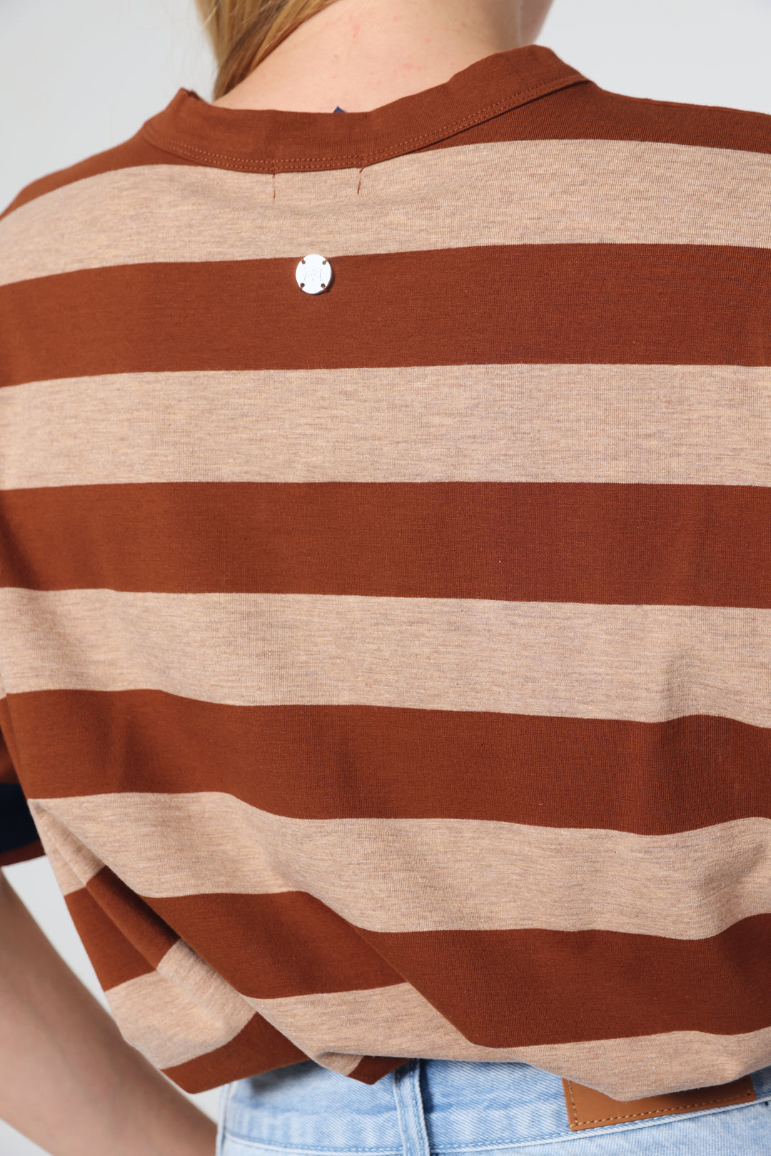 Time Brown Mixed Stripes T-Shirt